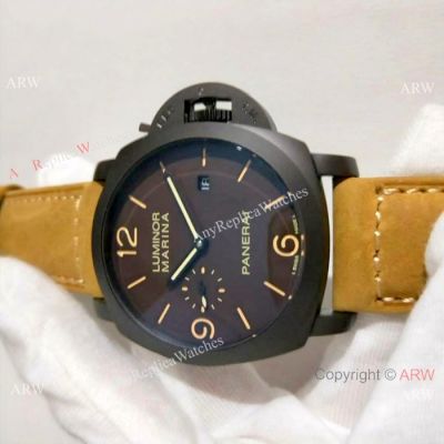 Panerai Luminor Marina Black Steel Replica Watch - PAM386